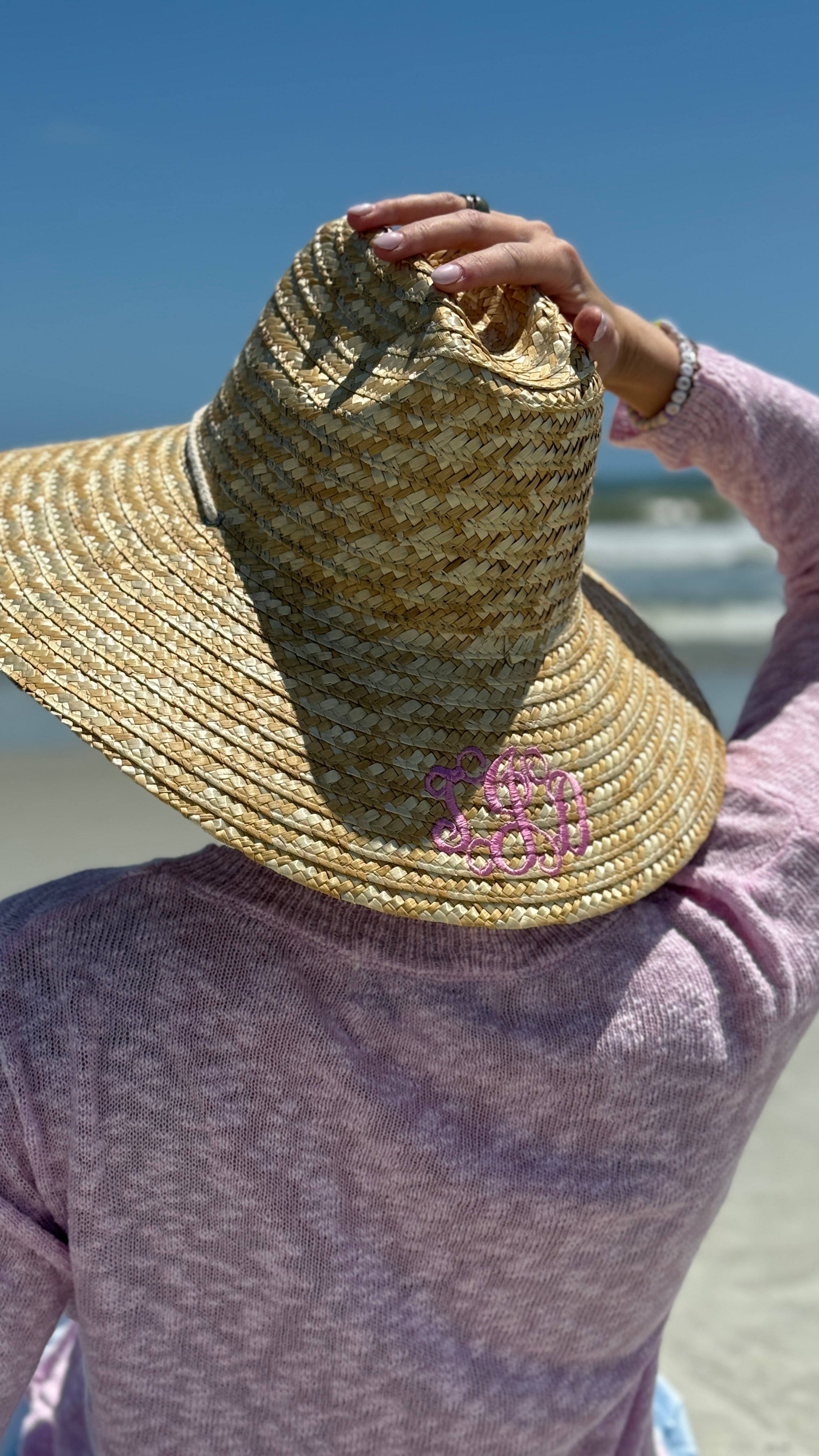 Monogrammed Straw Sun Hat