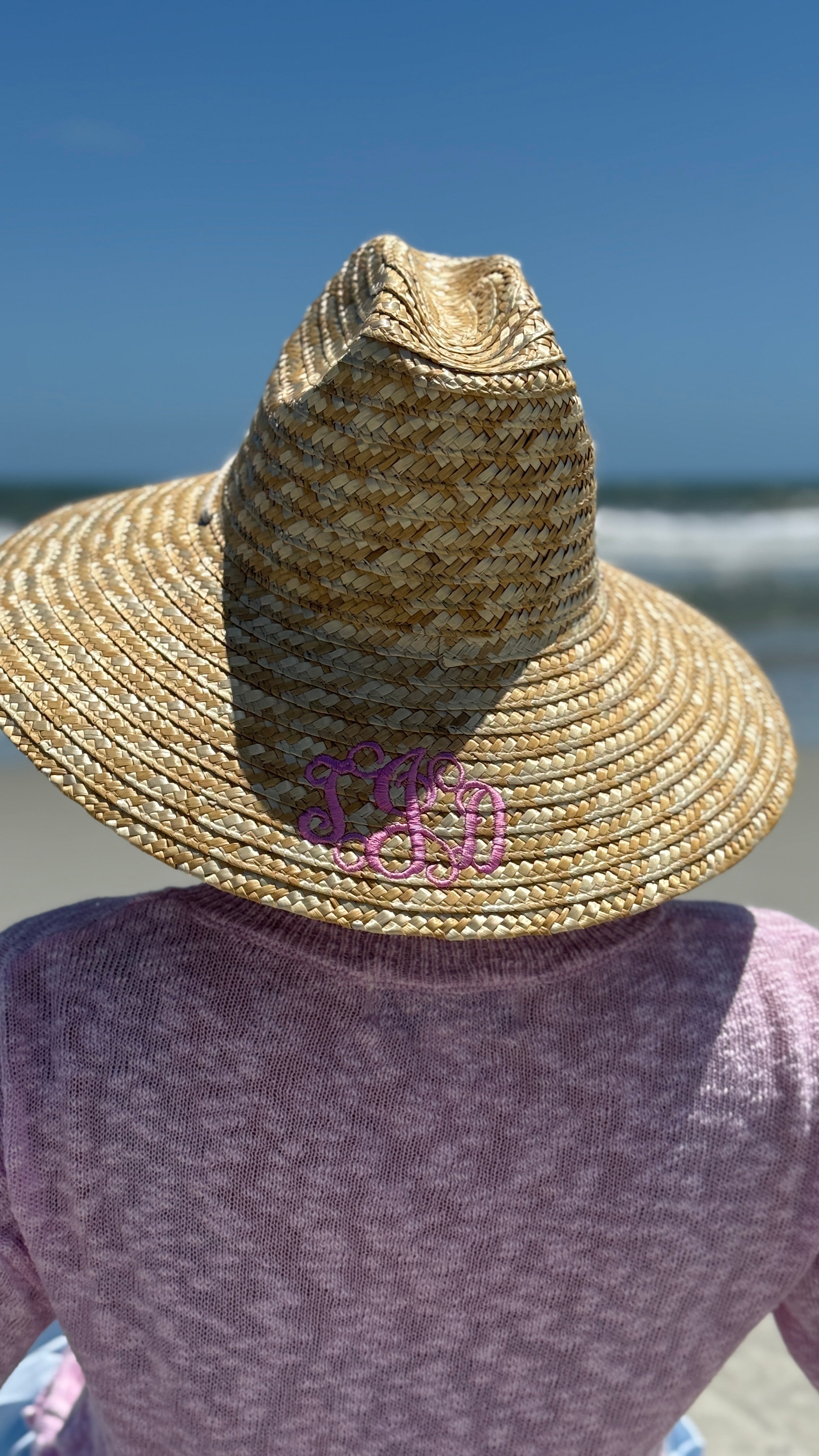 Monogrammed Straw Sun Hat