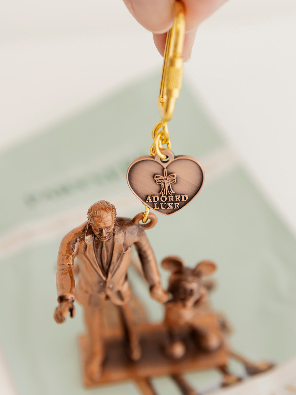 Partners Statue Bronze Bag Charm Keychain