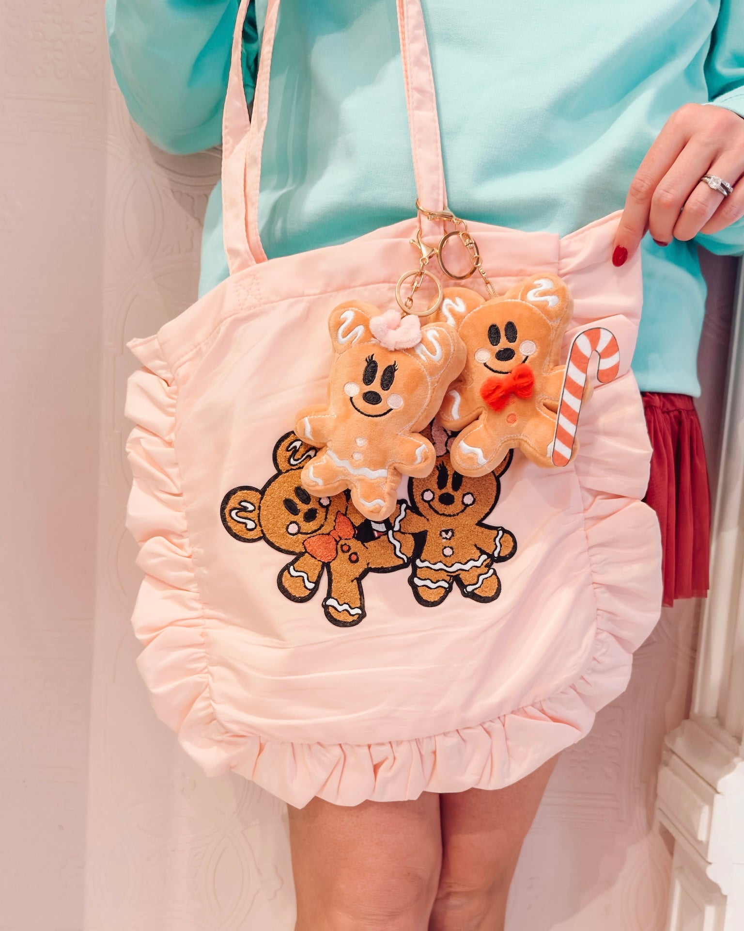 Very Merry Gingerbread Ruffle Tote