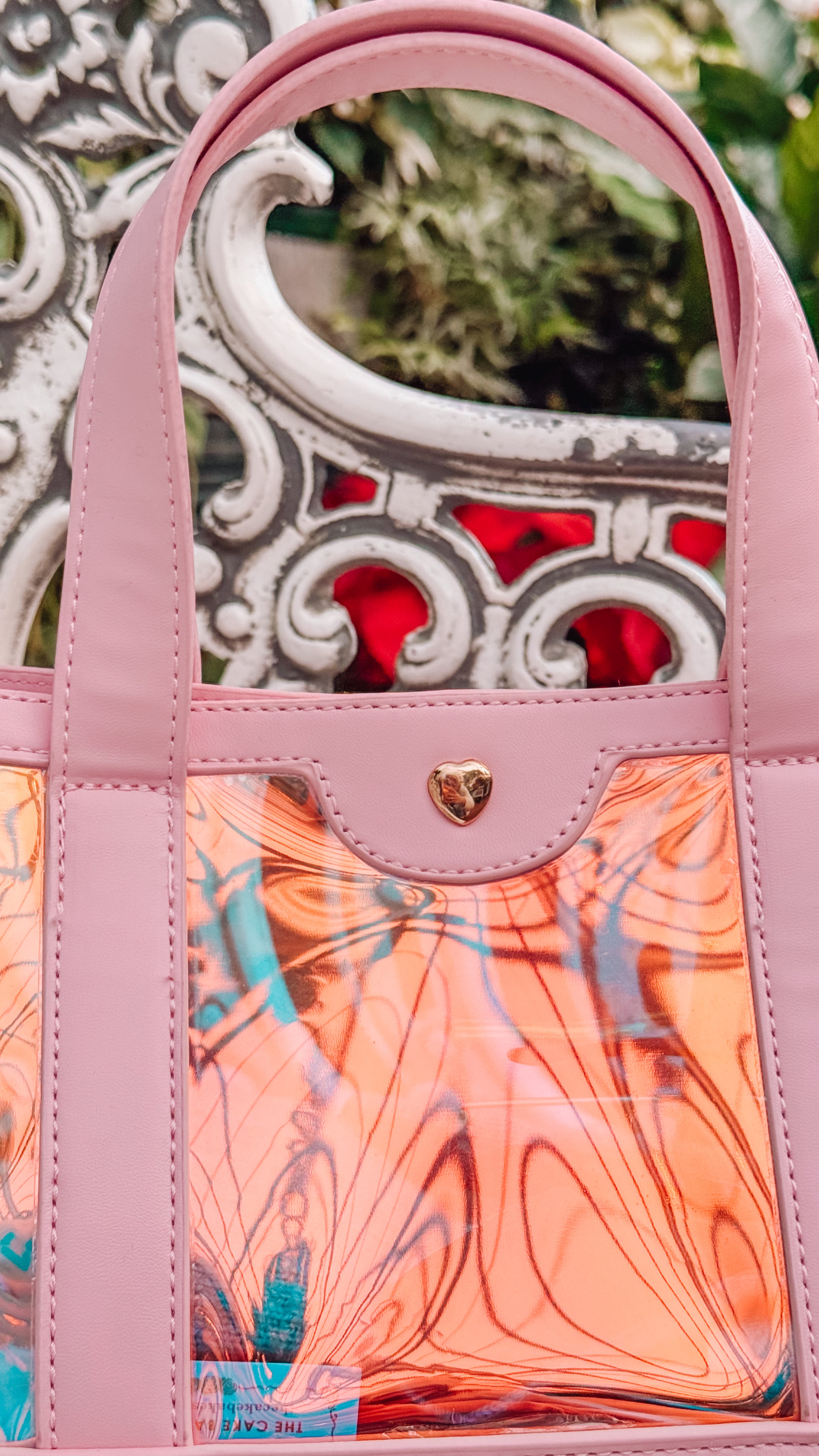 Pink Iridescent Jelly Convertible Crossbody Purse