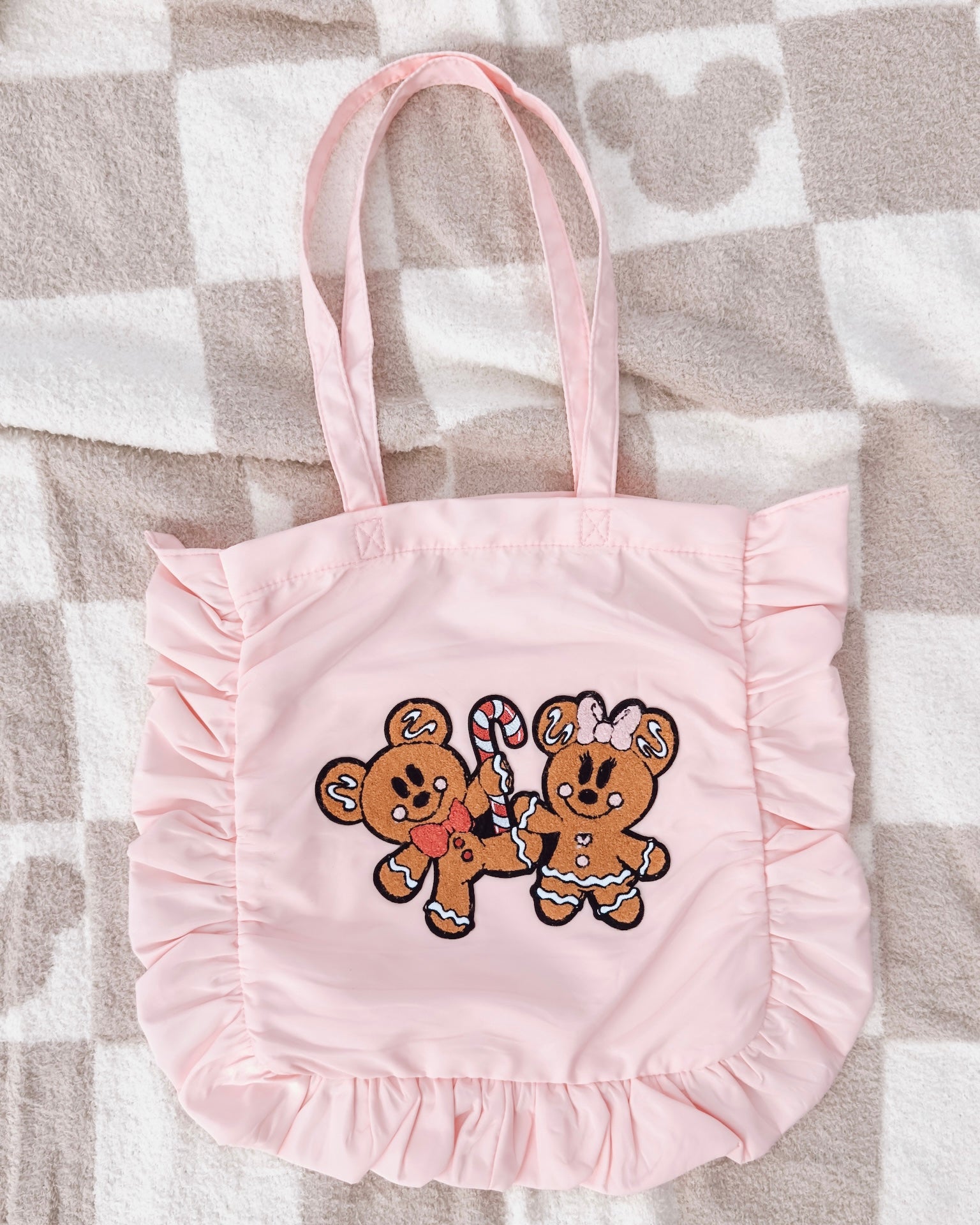 Very Merry Gingerbread Ruffle Tote
