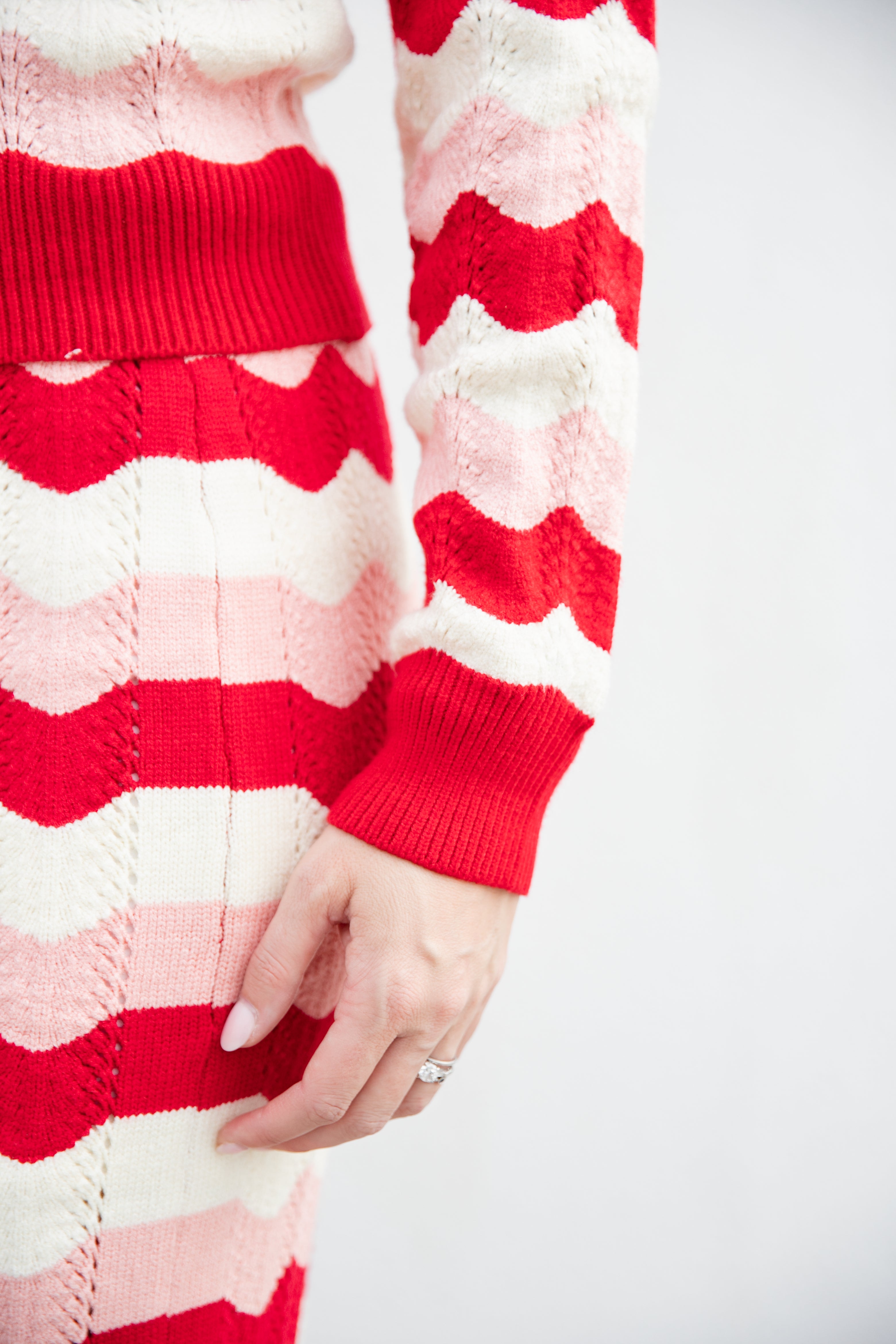 Ric Rac Stripe Sweater Knit Cropped Cardigan