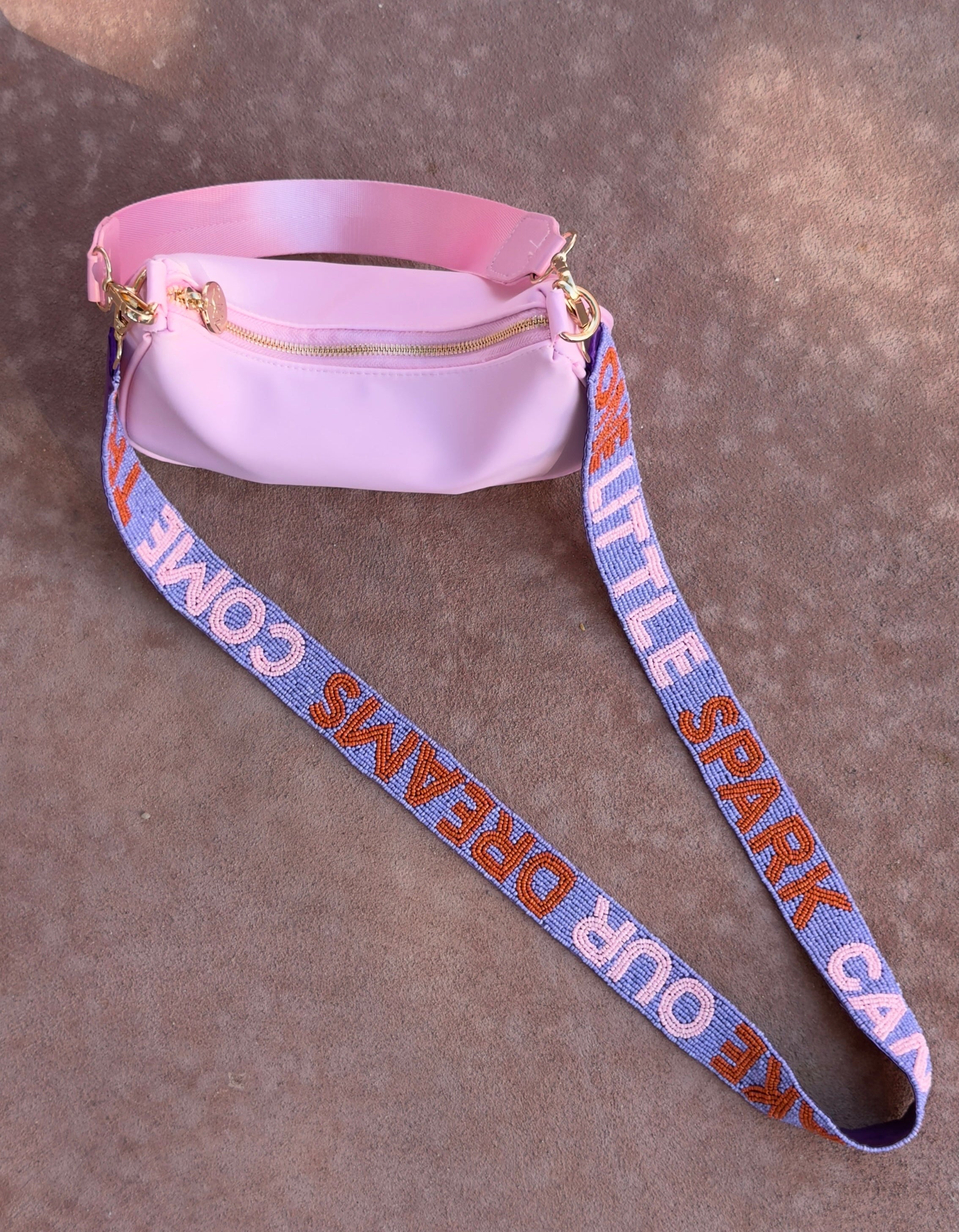 Pink Curved Crossbody Bag