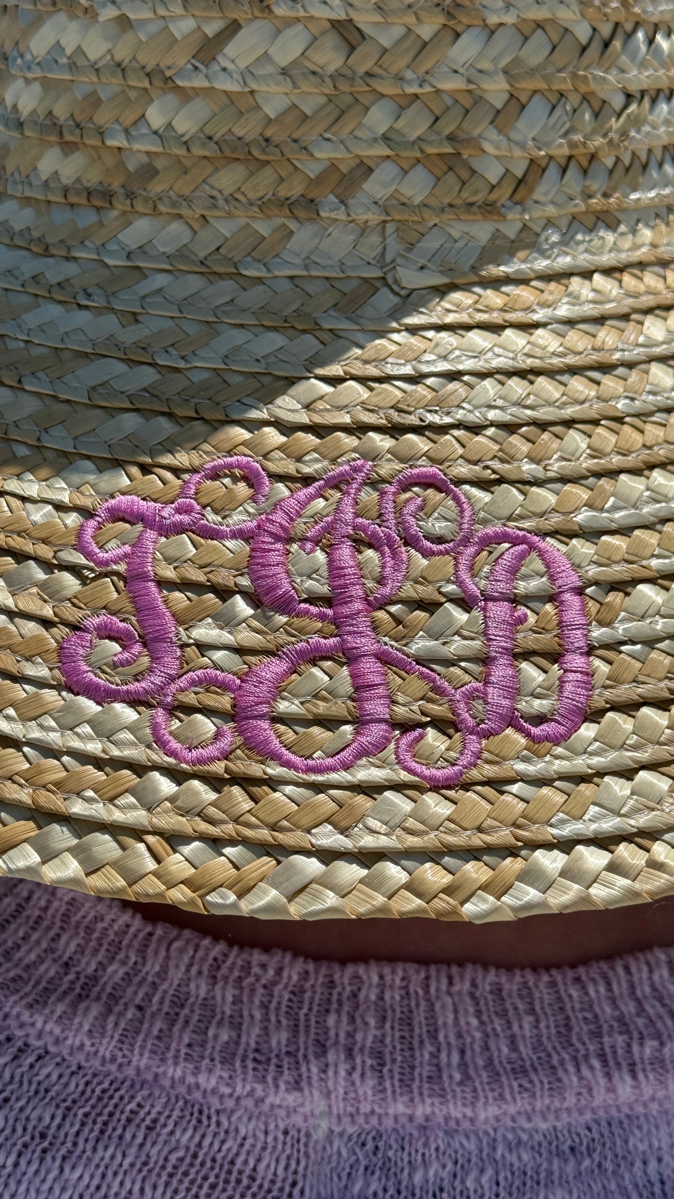 Monogrammed Straw Sun Hat