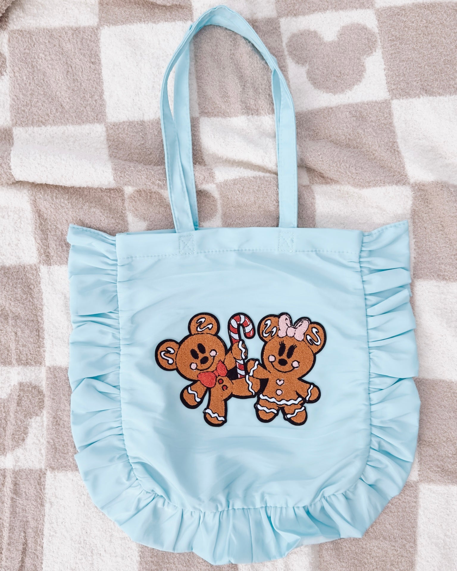 Very Merry Gingerbread Ruffle Tote