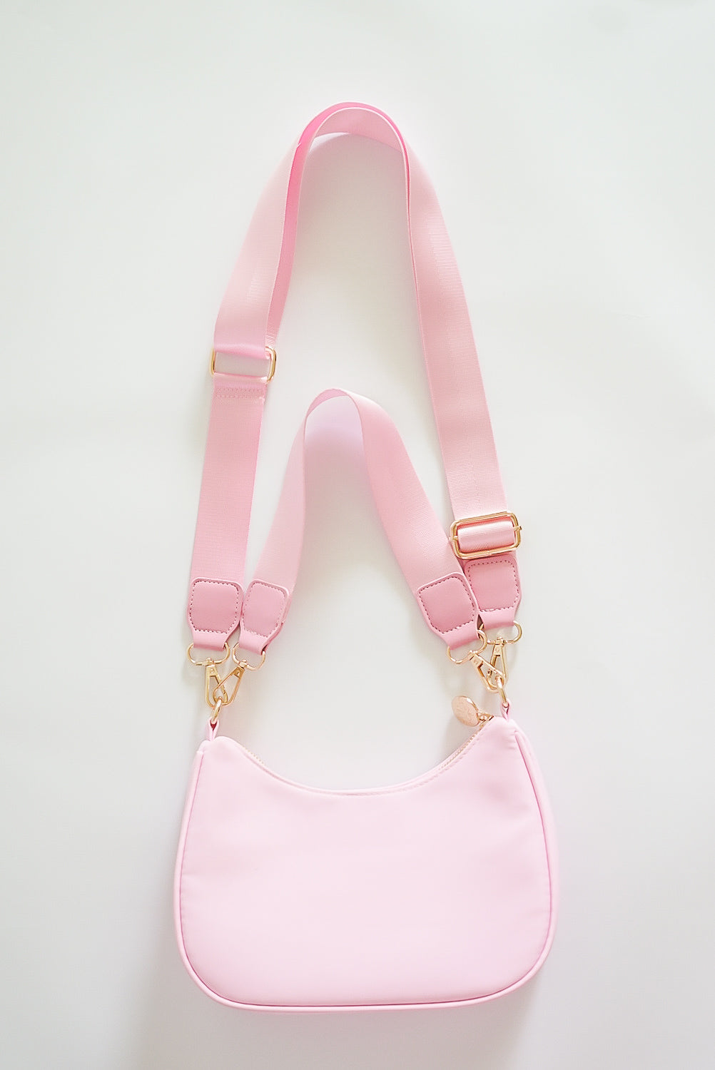 Pink Curved Crossbody Bag