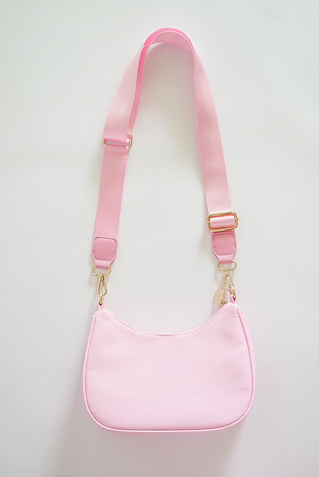 Pink Curved Crossbody Bag