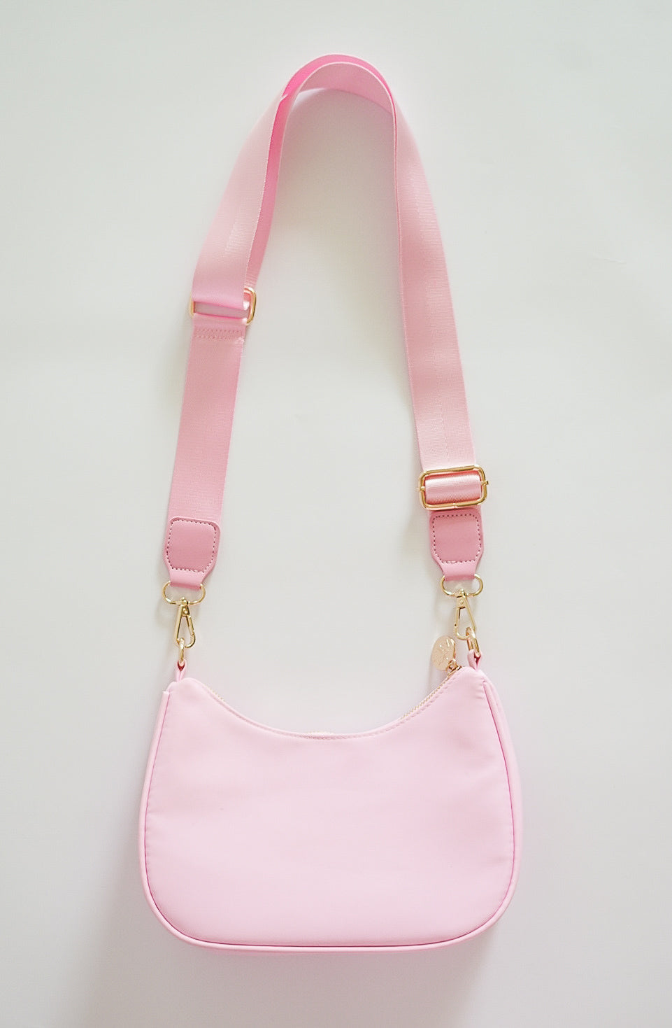Pink Curved Crossbody Bag