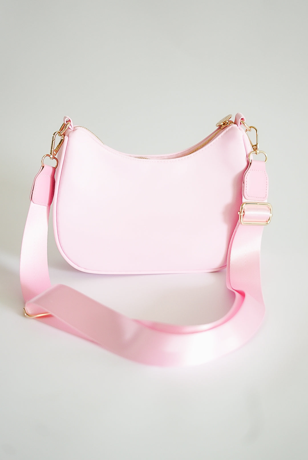 Pink Curved Crossbody Bag