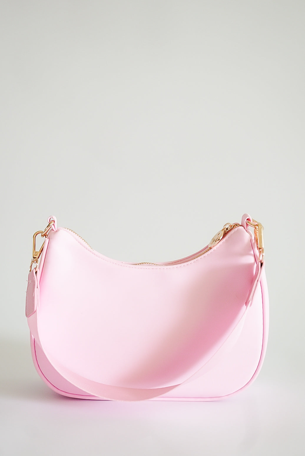 Pink Curved Crossbody Bag