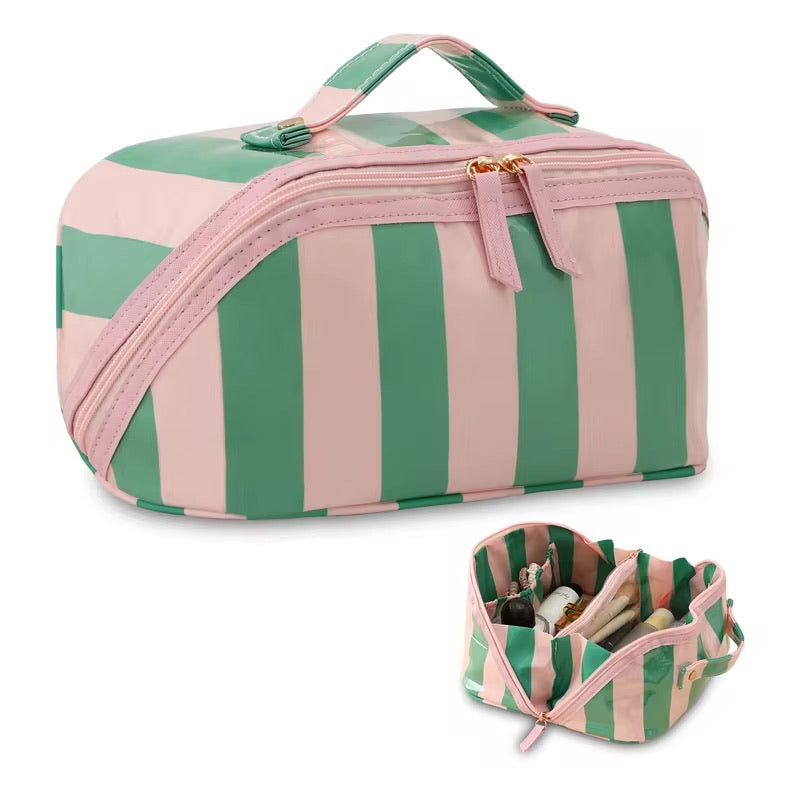 The Getaway Edit: Embroidered Striped Makeup Case