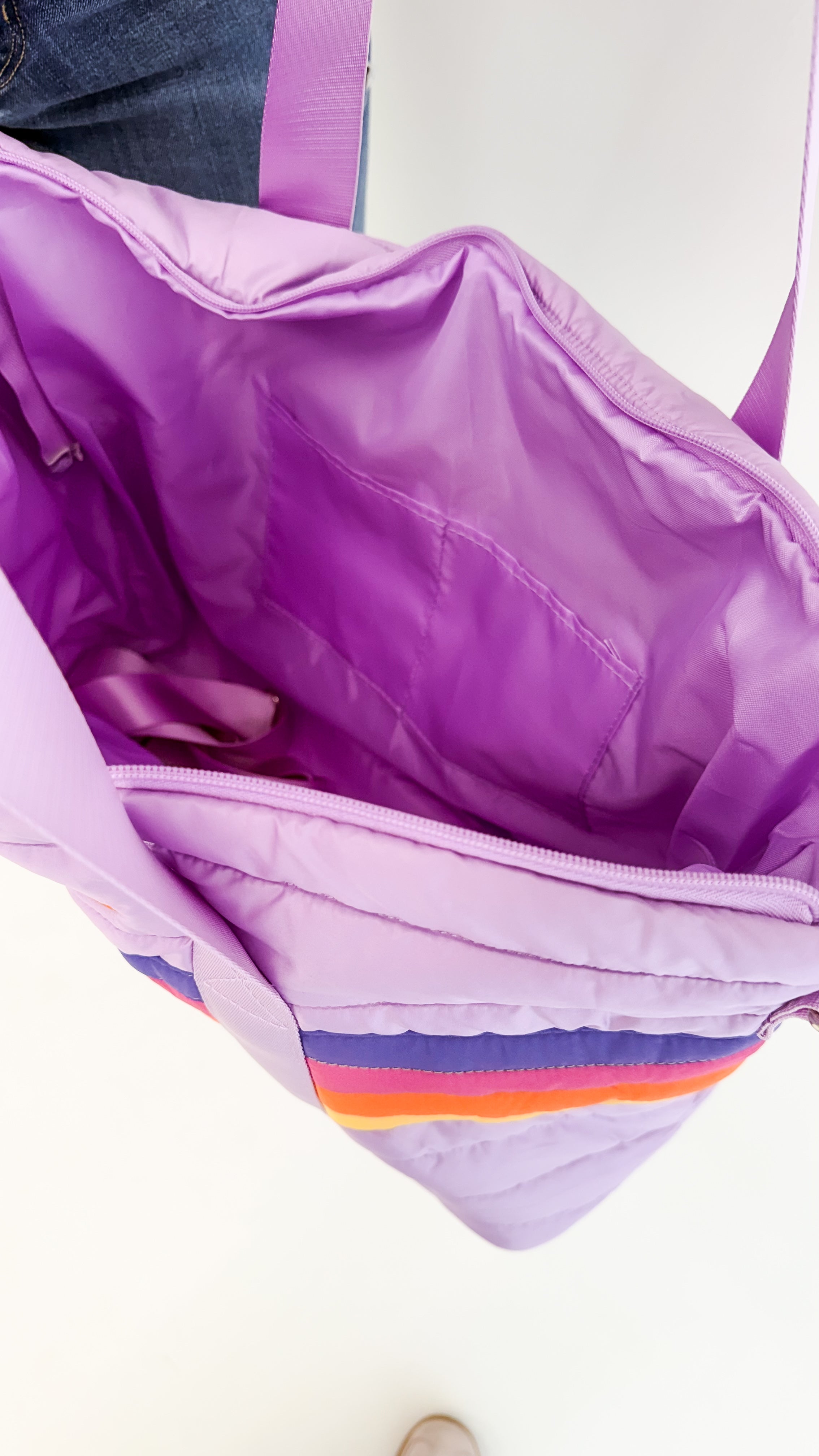 Purple Figment Puffer Tote