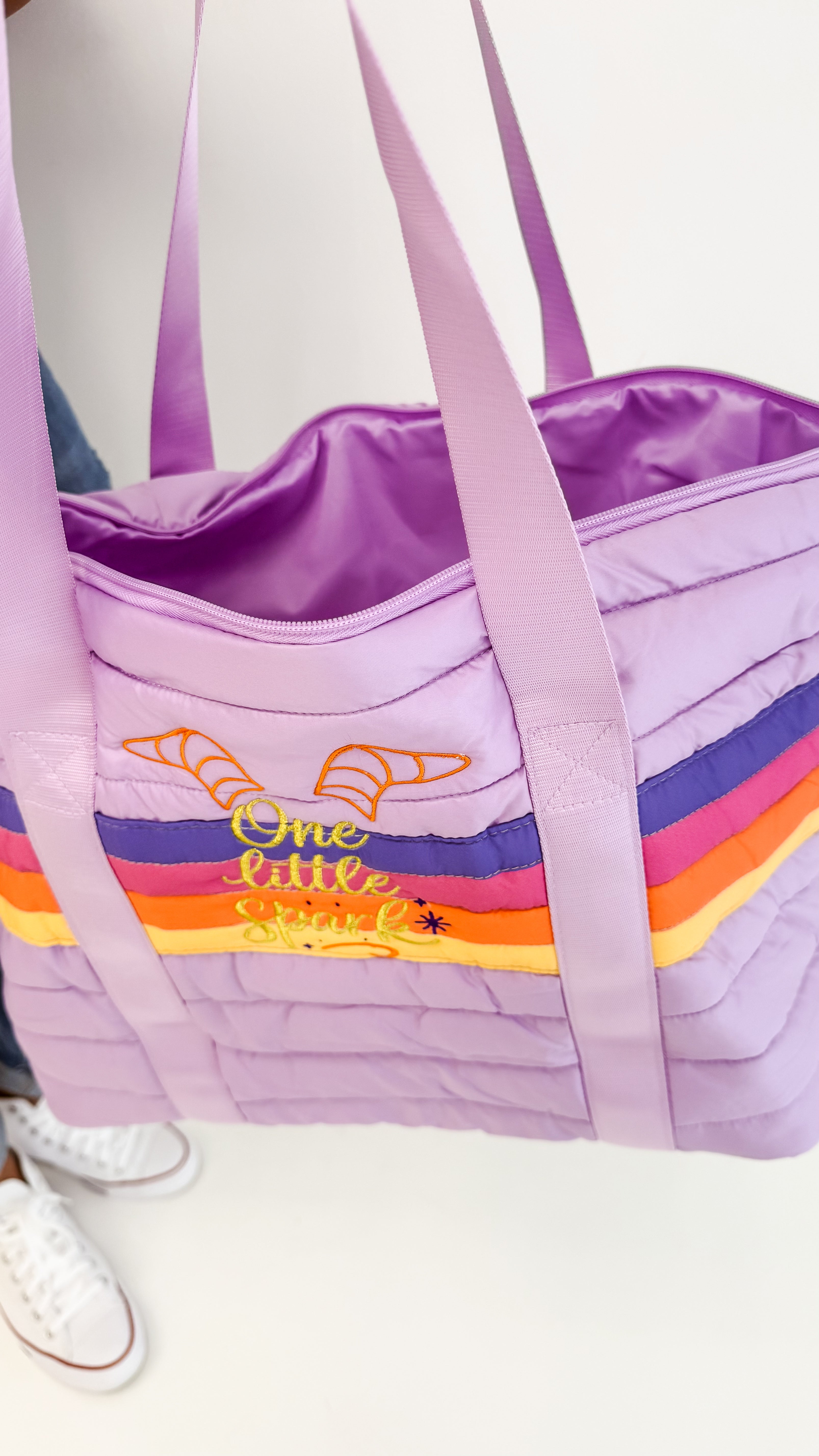 Purple Figment Puffer Tote