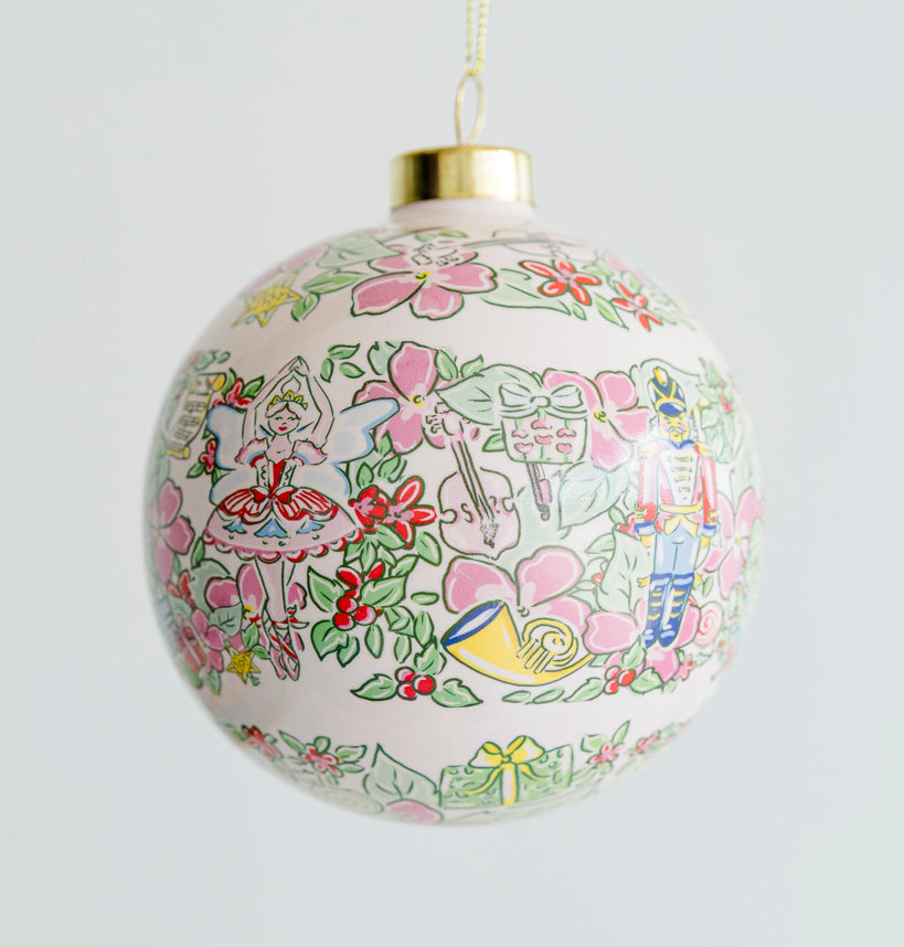 Nutcracker in Bloom Ceramic Ornament