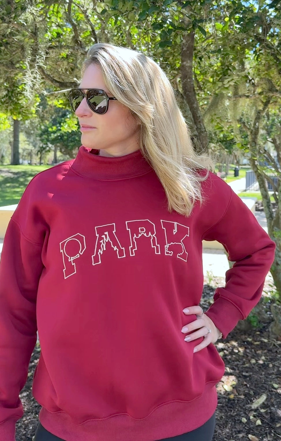 Preorder PARK Embroidered Mock Neck Sweatshirt