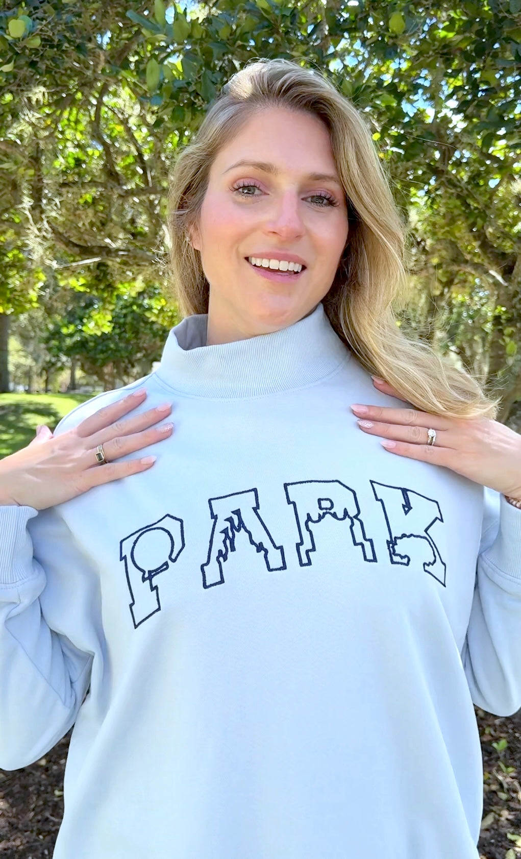 Preorder PARK Embroidered Mock Neck Sweatshirt