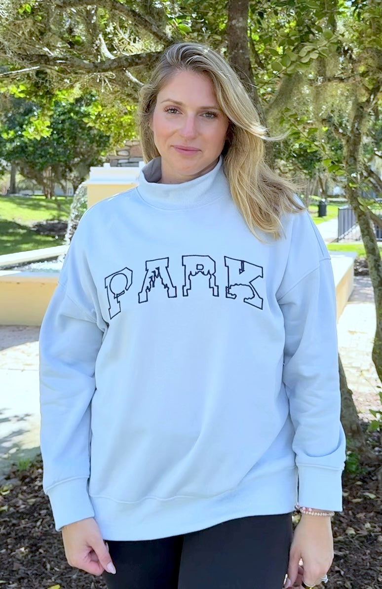 Preorder PARK Embroidered Mock Neck Sweatshirt