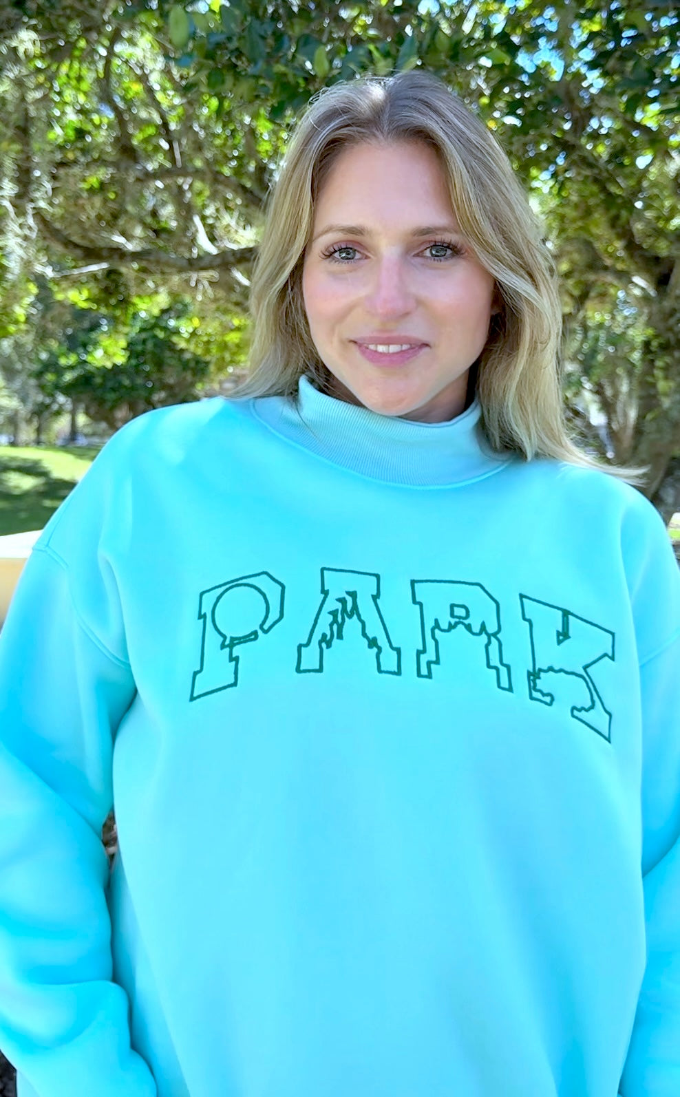 Preorder PARK Embroidered Mock Neck Sweatshirt