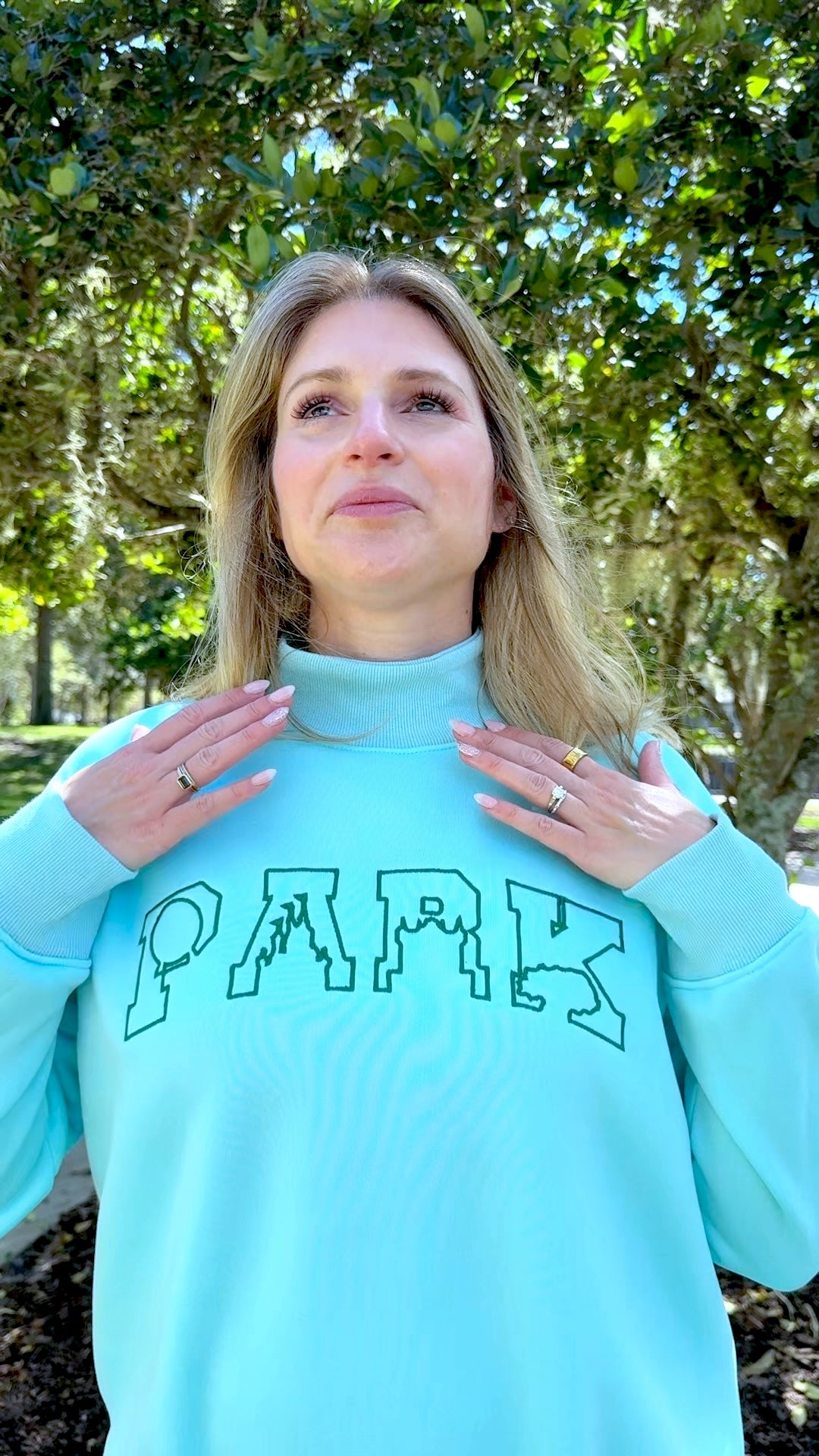 Preorder PARK Embroidered Mock Neck Sweatshirt