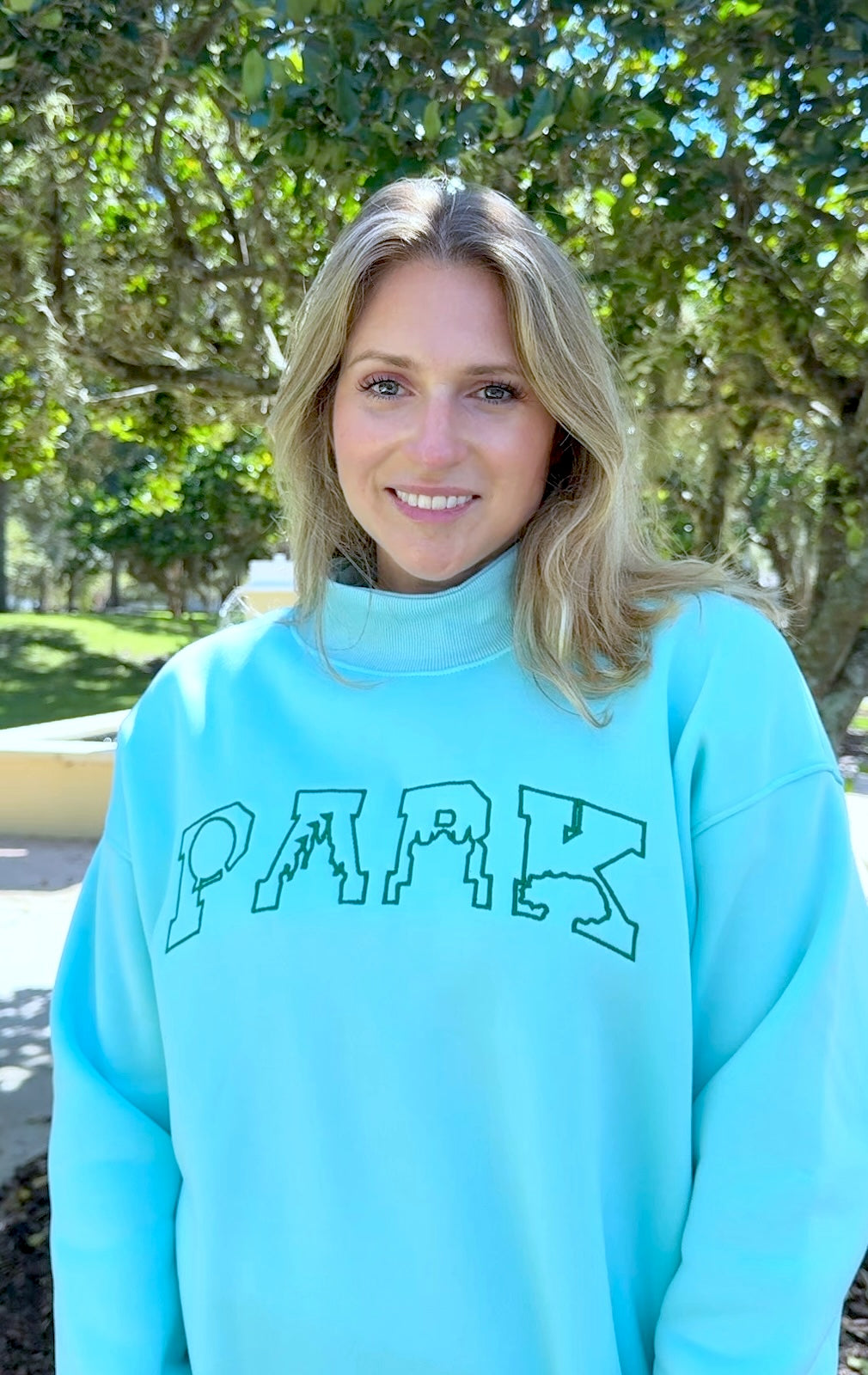 Preorder PARK Embroidered Mock Neck Sweatshirt
