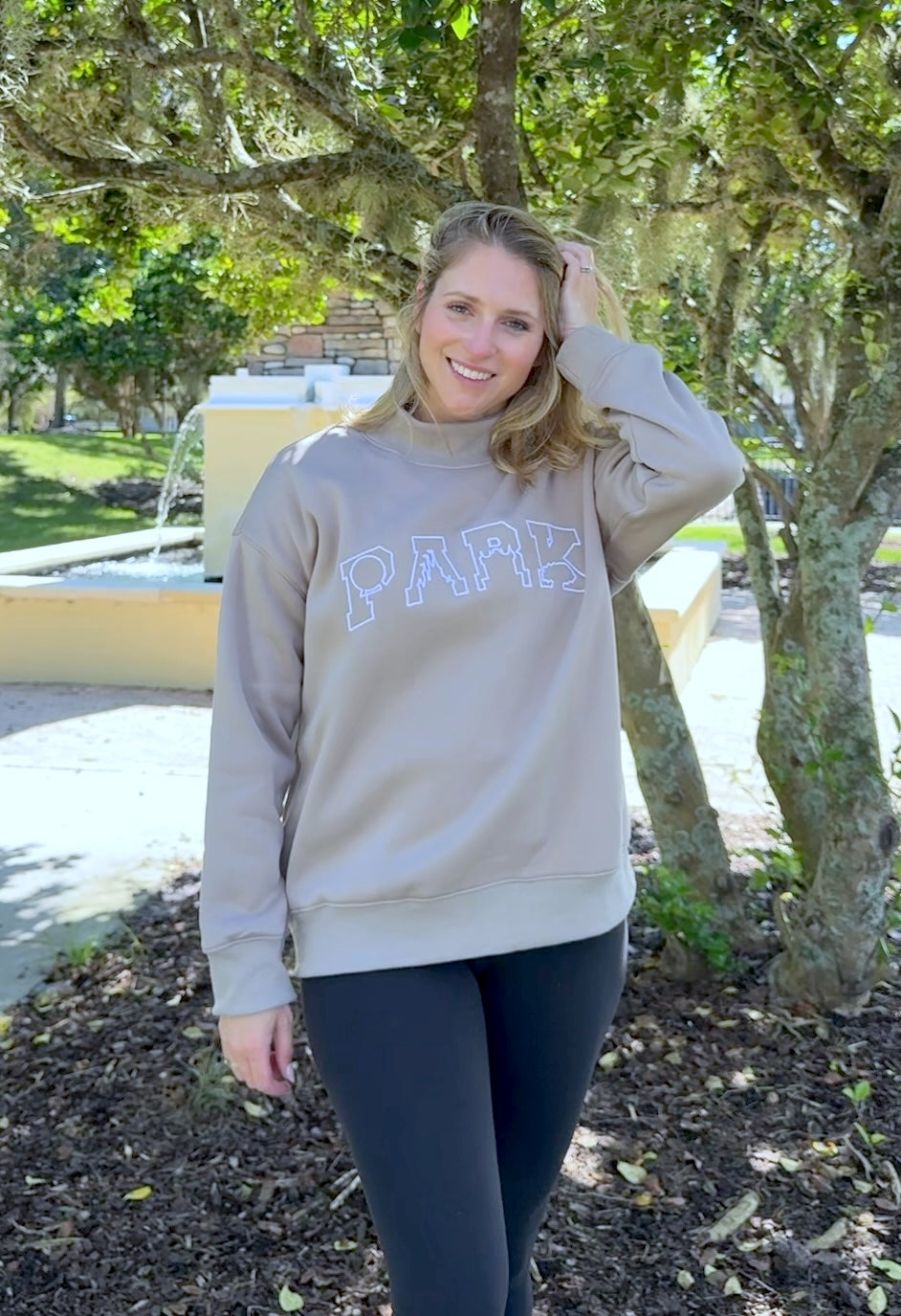Preorder PARK Embroidered Mock Neck Sweatshirt
