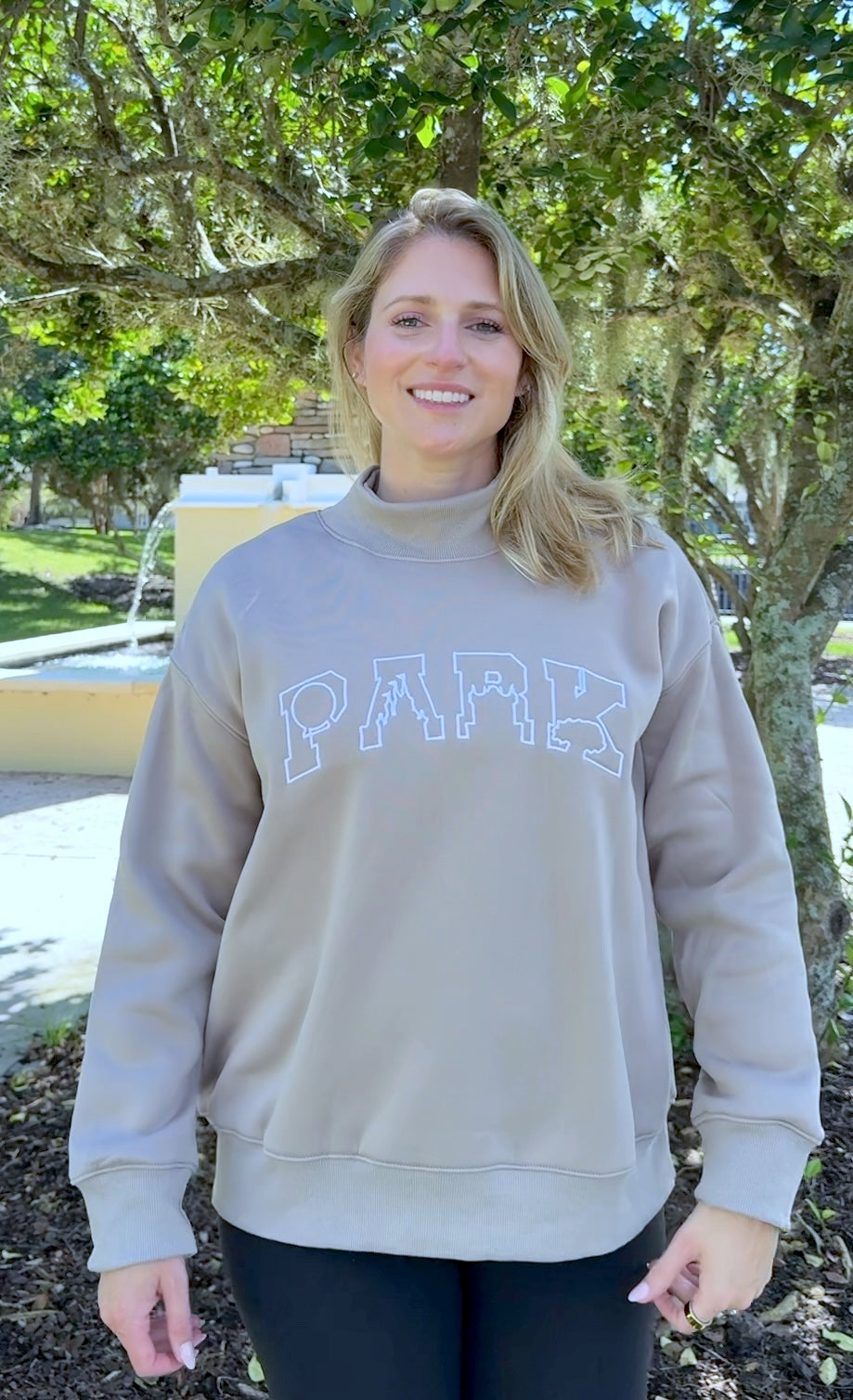 Preorder PARK Embroidered Mock Neck Sweatshirt