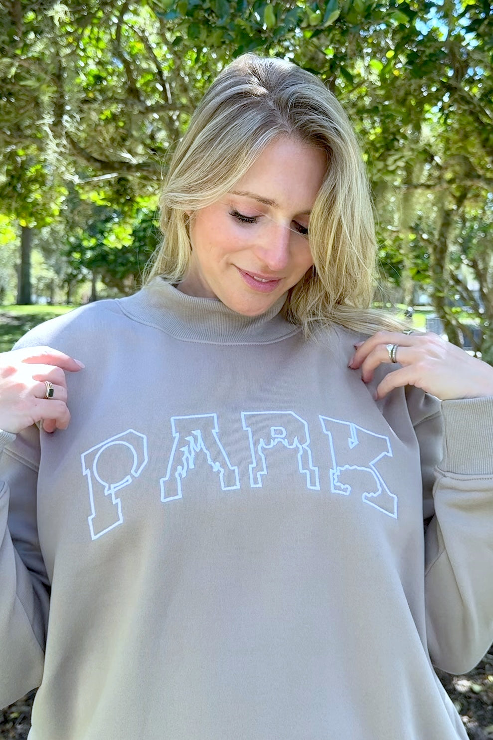 Preorder PARK Embroidered Mock Neck Sweatshirt