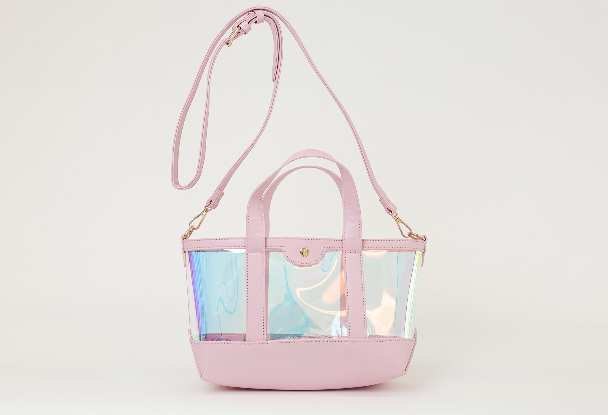 Pink Iridescent Jelly Convertible Crossbody Purse