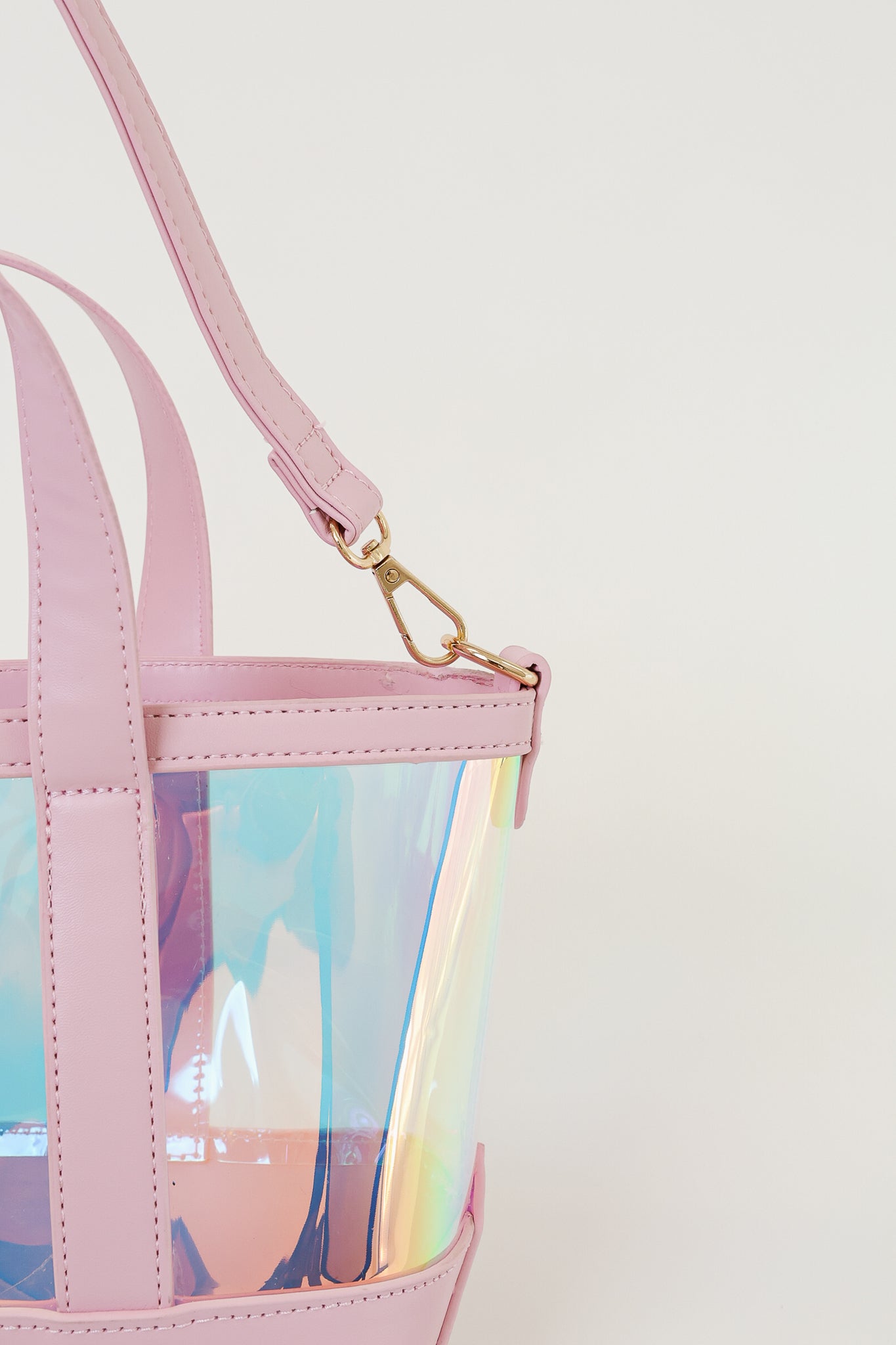 Pink Iridescent Jelly Convertible Crossbody Purse