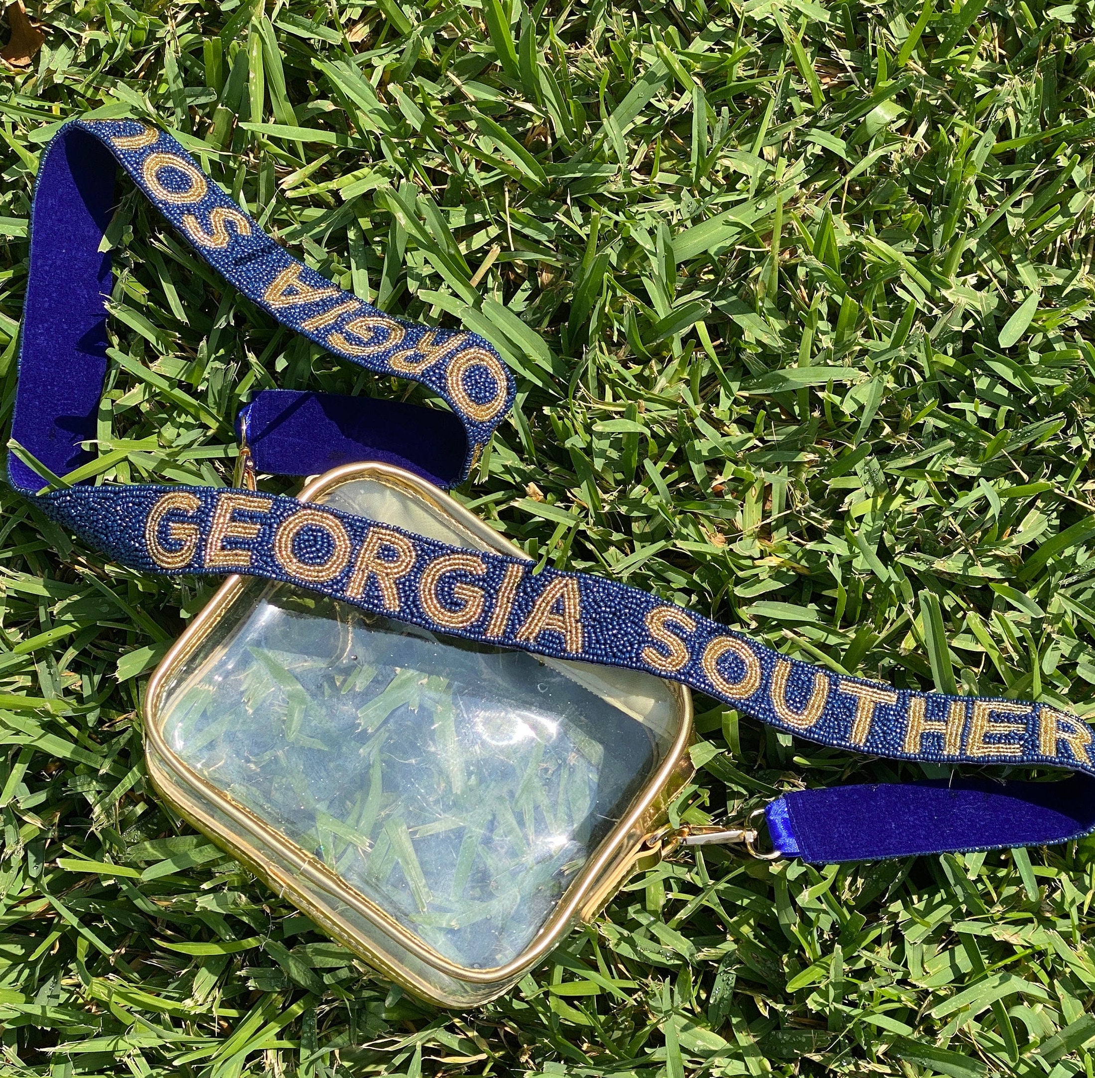 Beaded Georgia Southern Purse Strap
