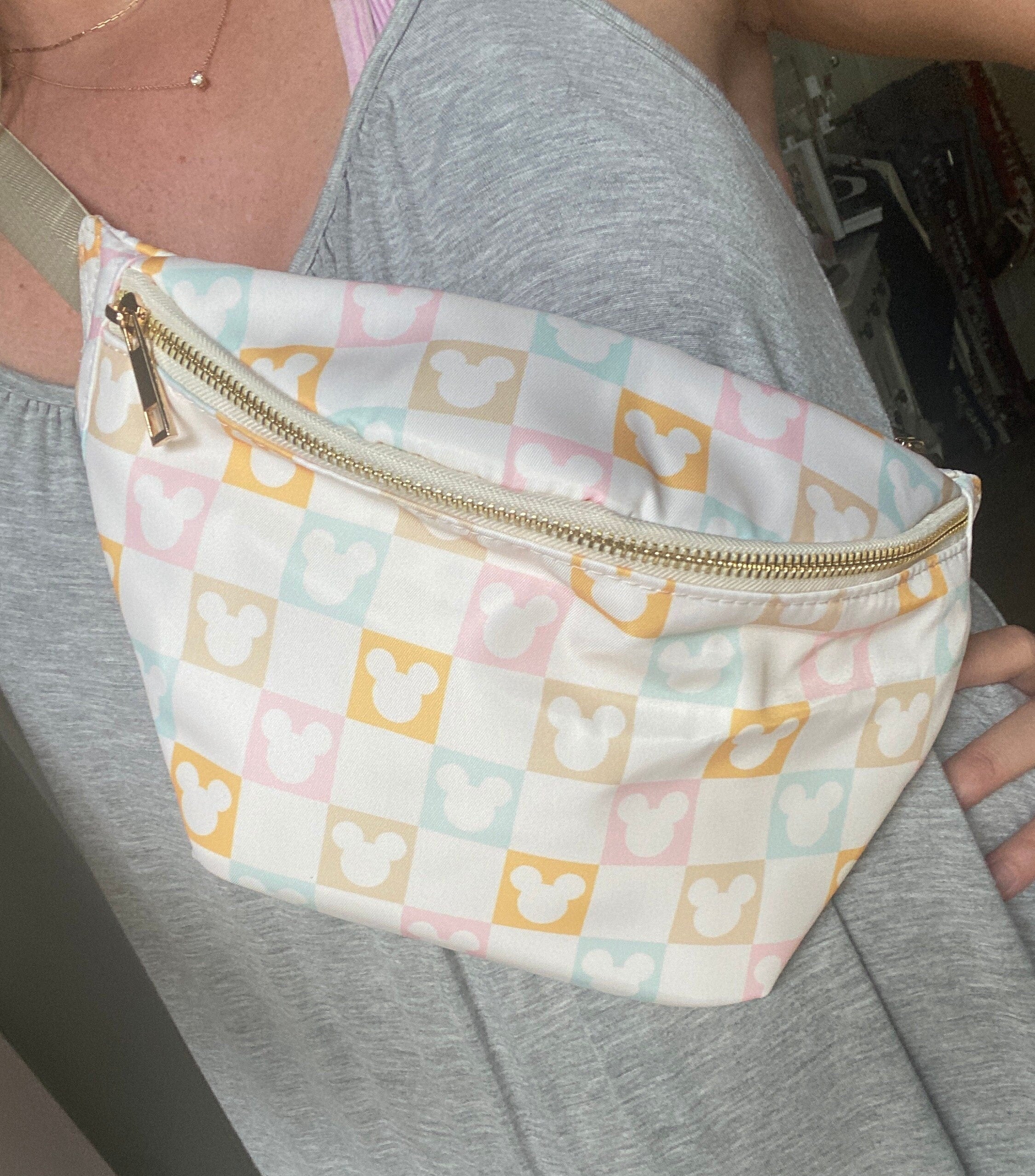 Pastel Checkered Mickey Mouse Fanny Pack